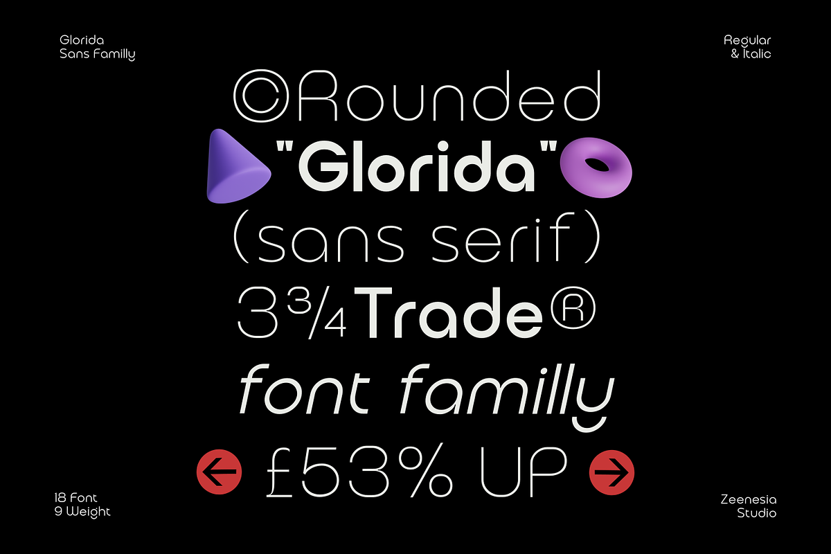 Glorida, a Sans Serif Font by zeenesia (Photo 4 of 16)