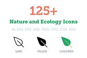 125+ Nature and Ecology Icons, an Outline Icon by Creative Stall (Thumbnail 1 of 4)