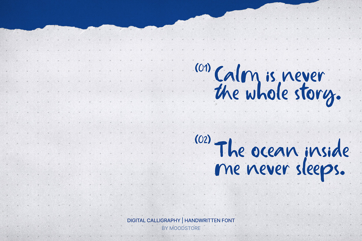Ocean Inside Handwritten Font, a Handwritten Font by MOODSTORE (Photo 6 of 12)
