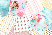 MERMAID DIGITAL PAPER PACK, a Pattern Graphic by rusticmelody (Thumbnail 2 of 2)