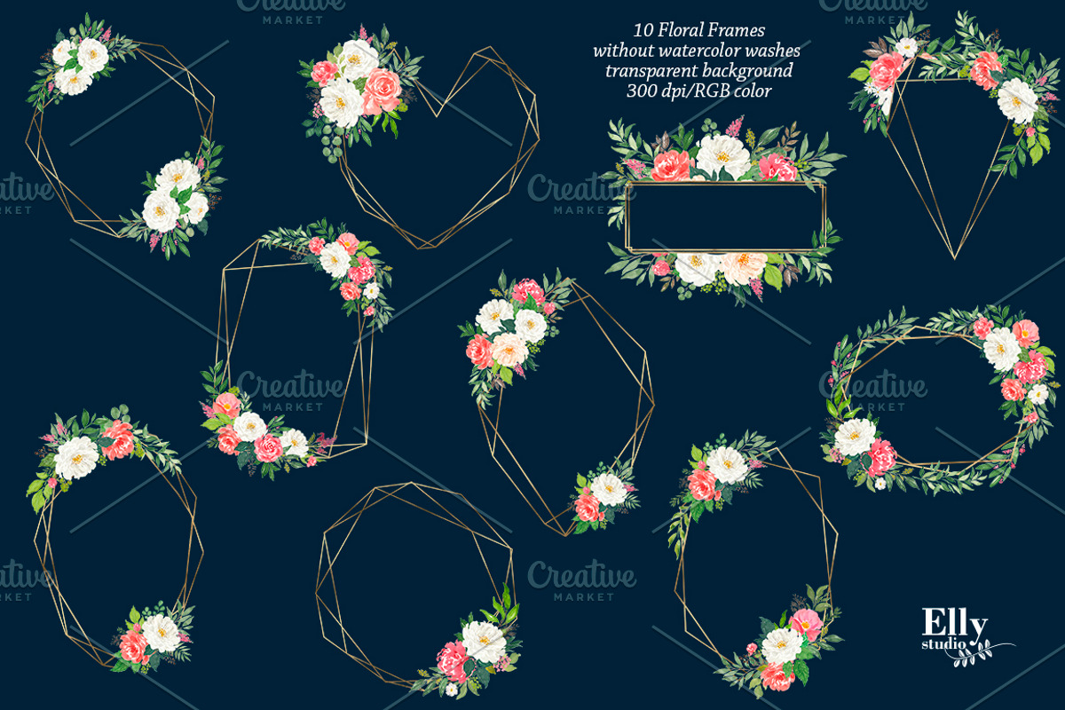Watercolor Floral Graphic Set, an Illustration by Elly Studio (Photo 4 of 10)