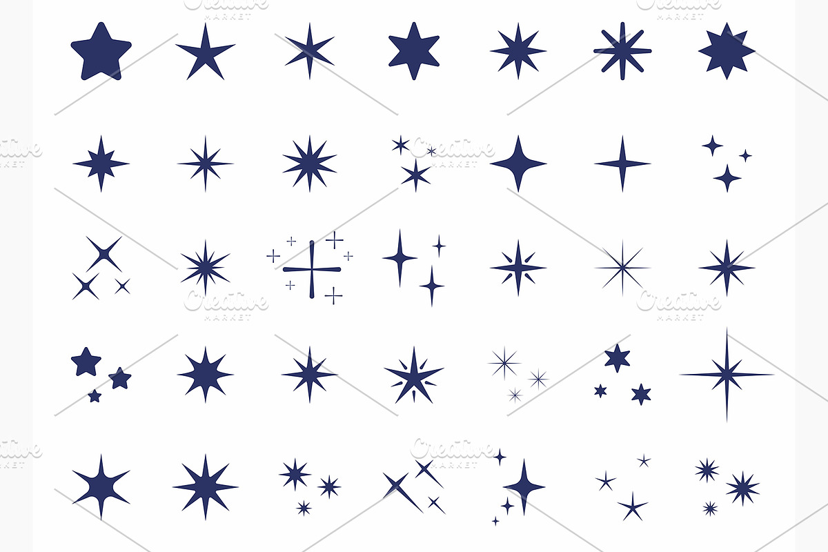 Big set of different vector stars, an Object Graphic by Katya Hatsak (Photo 1 of 2)