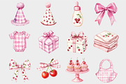 Watercolor Coquette Cherry Clipart, a Seasonal Illustration by Design Market (Thumbnail 5 of 5)