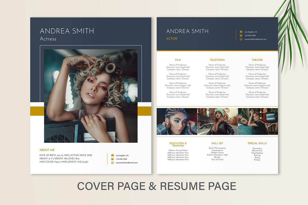 Actor, Actress Resume Design Word, a Resume Template by Stanin Studio (Photo 2 of 10)
