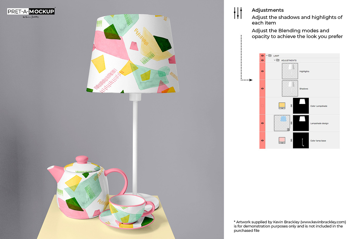 Lamp and Tea Set Mockup, a Cups & Container Mockup by Pret-a-Mockup (Photo 8 of 9)
