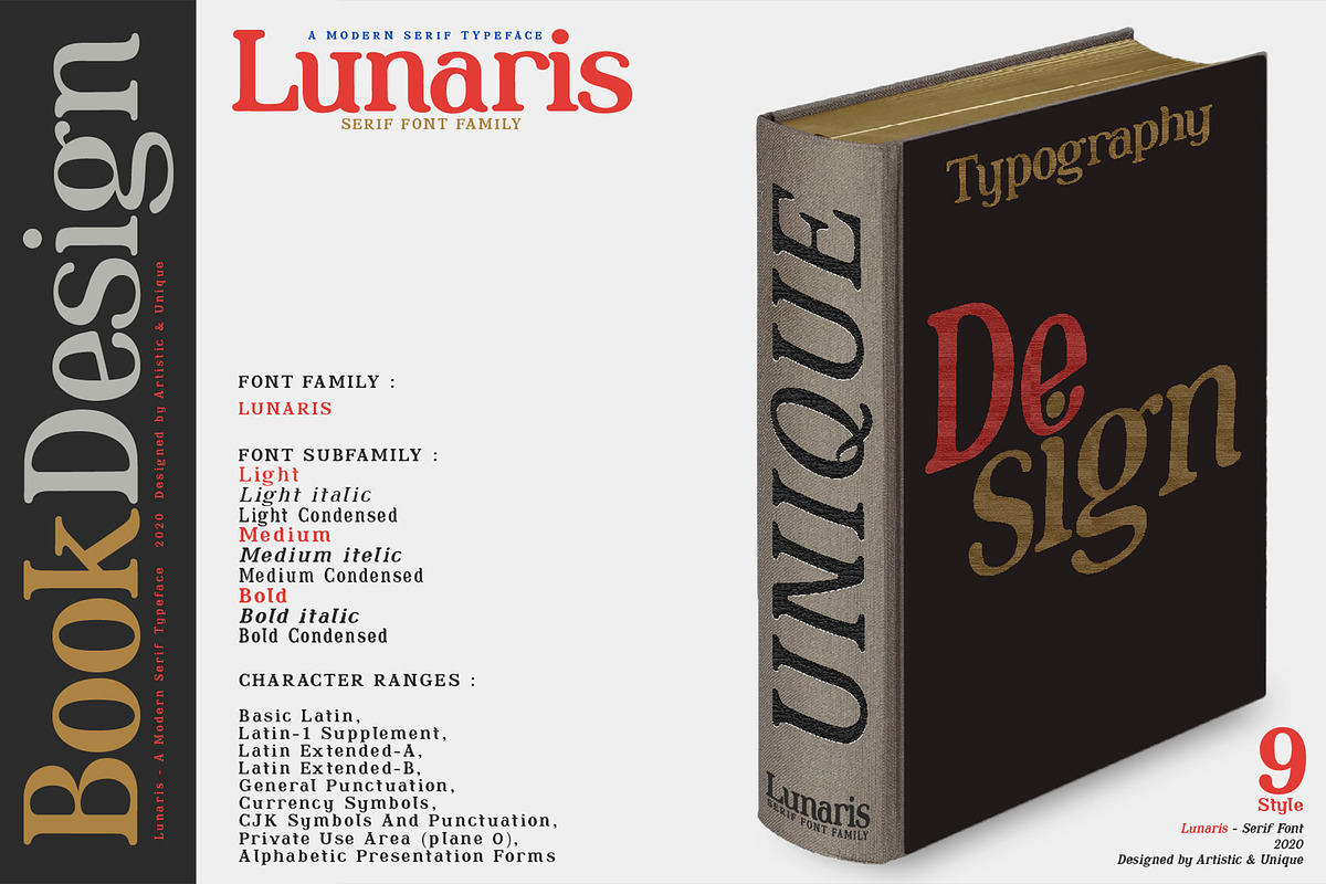 Lunaris - Serif Font Family, a Serif Font by Artistic & Unique (Photo 10 of 14)