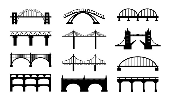 Vector Bridges Silhouettes Icons