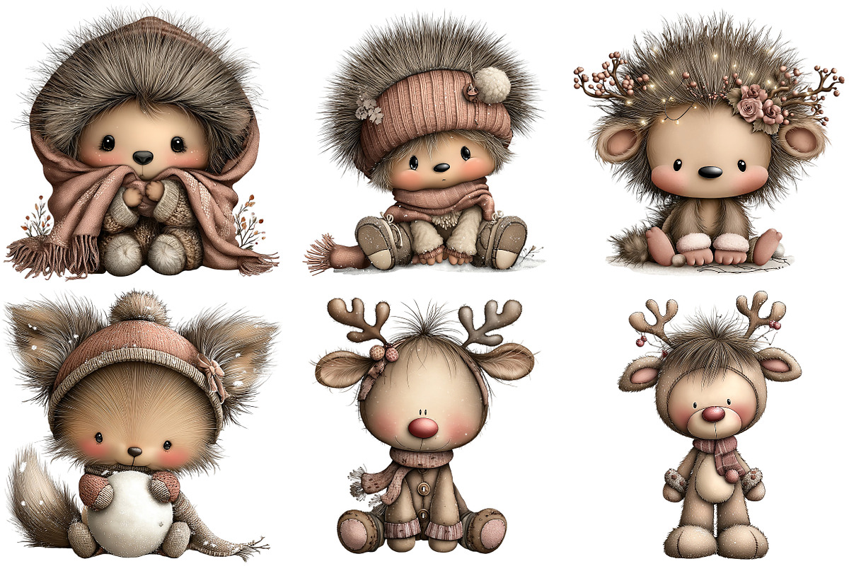 Cute Winter Animals Clipart, an Illustration by Craft Nest (Photo 10 of 10)