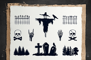 Halloween. 50 Hand Drawn Objects