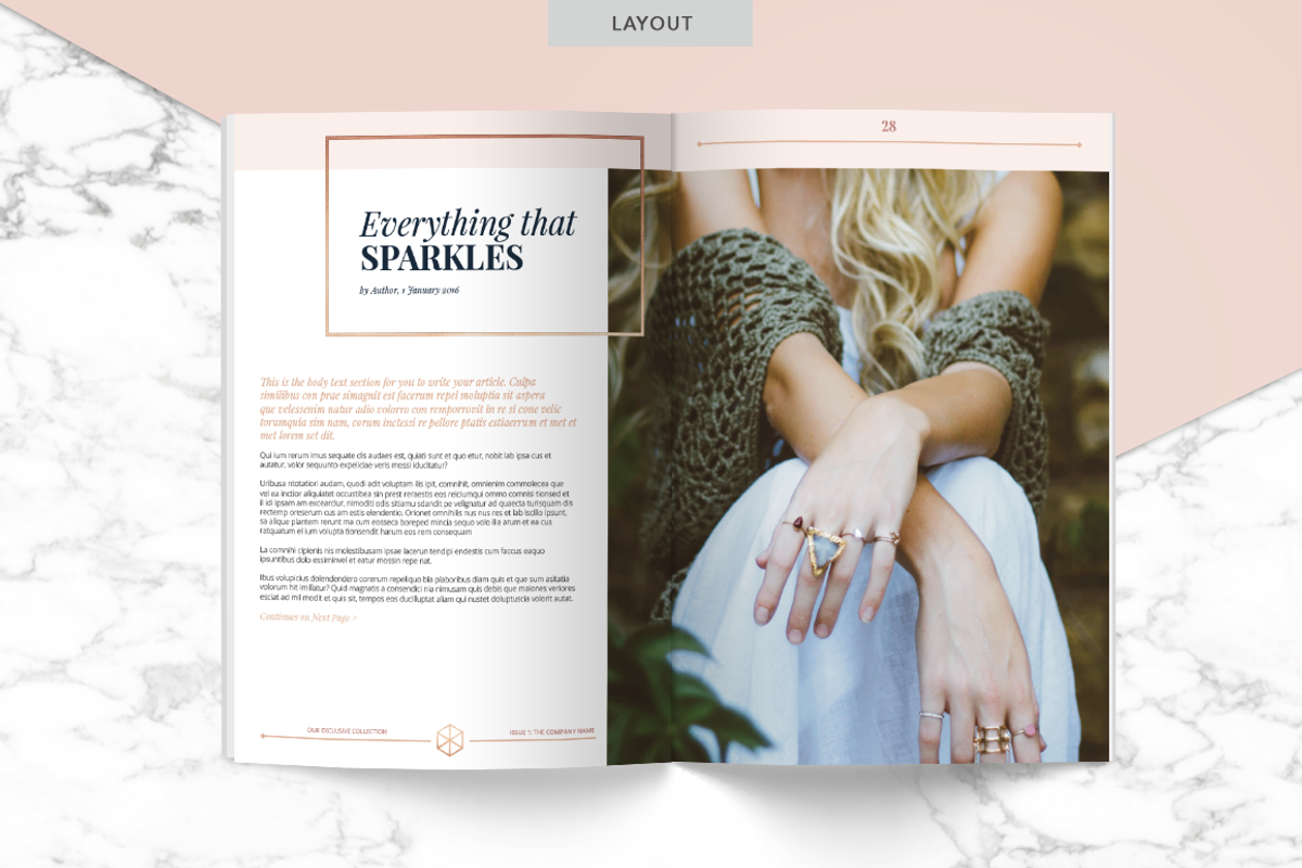 ROSE GOLD Magazine | Indd & Psd, a Magazine Template by Marigold Studios (Photo 7 of 8)