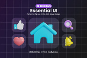 Essential UI 3D Icons, an Object Graphic by Artnivora.Std (Thumbnail 1 of 4)