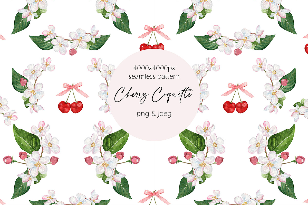 Cherry Coquette Watercolor Clipart, a Food Illustration by Catch the Dream Art (Photo 16 of 18)