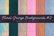 Floral Grunge Backgrounds #2, a Texture Graphic by The Thrill of Design (Thumbnail 1 of 6)