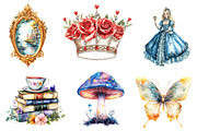 Vintage Alice in Wonderland Clipart, an Illustration by CreationArt (Thumbnail 2 of 5)