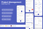 Project Management Mobile App UI Kit, an UI Kit Template by Betush (Thumbnail 1 of 2)
