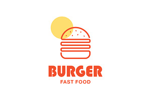 Burger Fast Food Line Art Logo, a Branding & Logo Template by ika trisiana