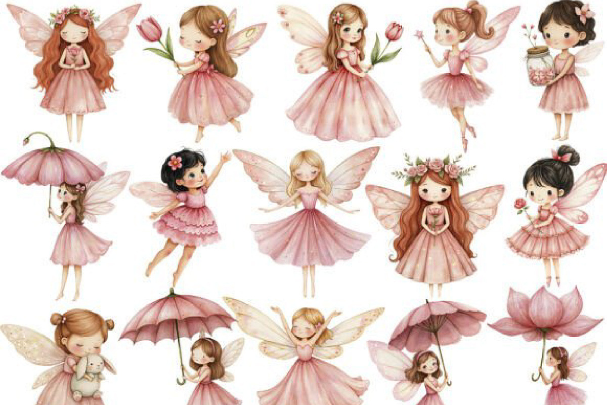 Watercolor Magical Garden Pink PNG, an Illustration by JackArt (Photo 5 of 8)