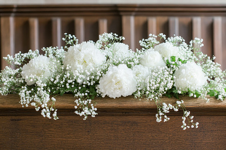 Elegant white floral arrangement fea, a Photo by Iftikhar Alam