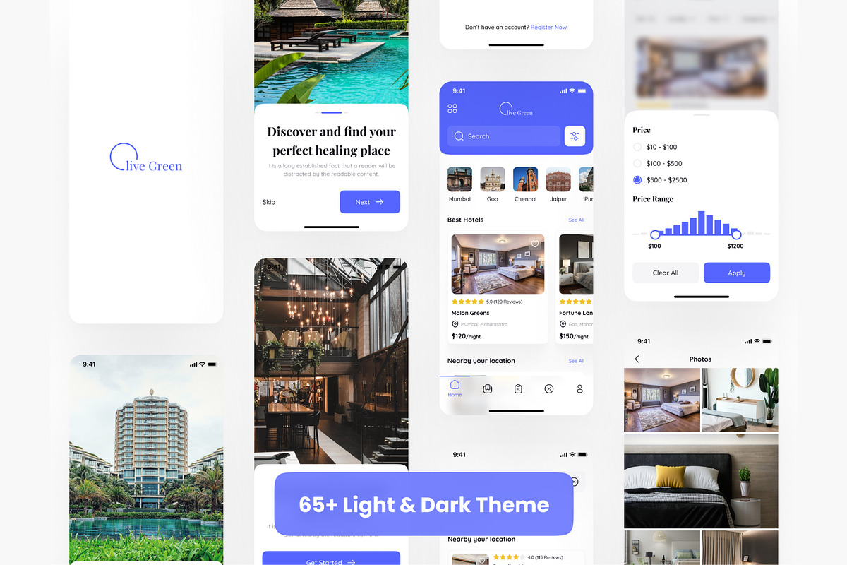 Hotel Booking App UI Kit, an App Template by CreativeUI (Photo 6 of 8)