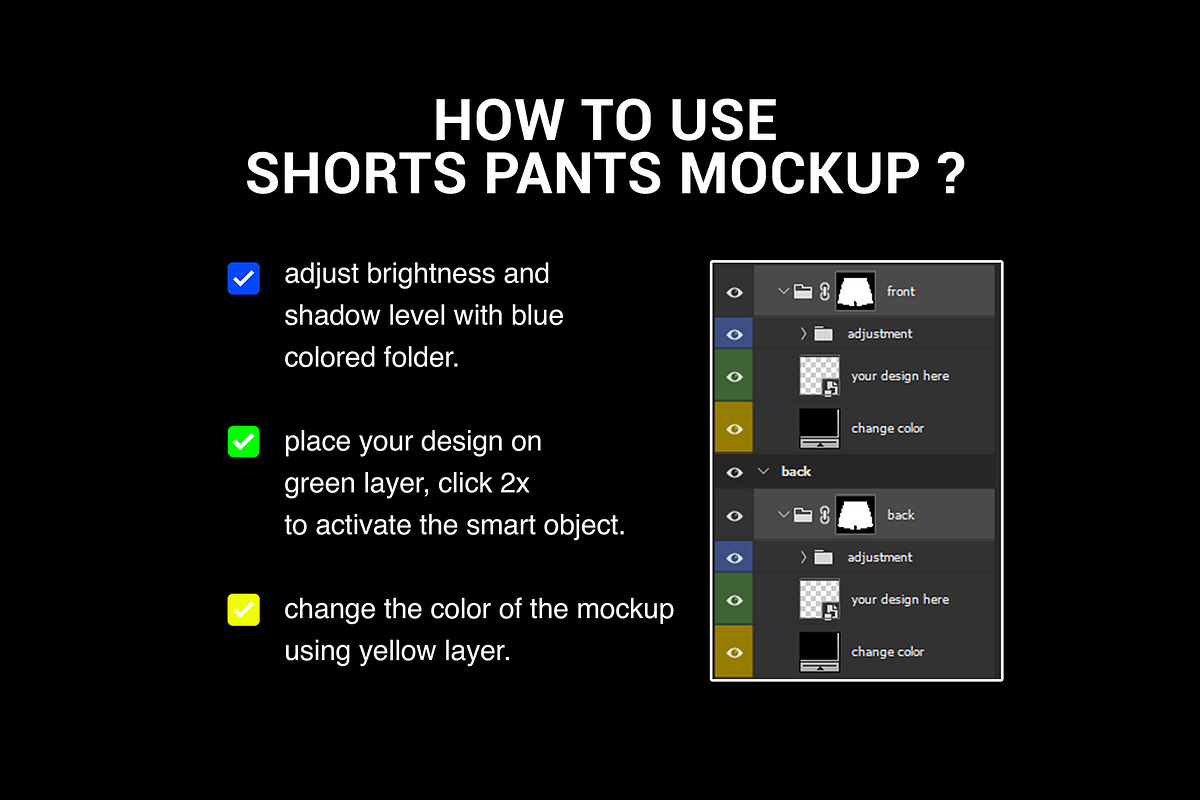 shorts pants mockup, a Bottom Mockup by yalanois (Photo 6 of 6)
