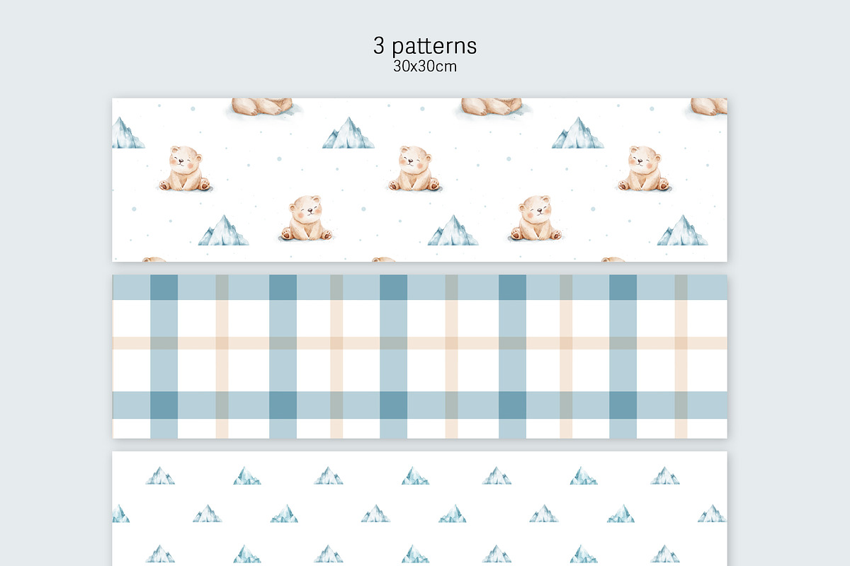 Winter seamless pattern bear, a Pattern Graphic by Pattern + watercolor (Photo 3 of 6)