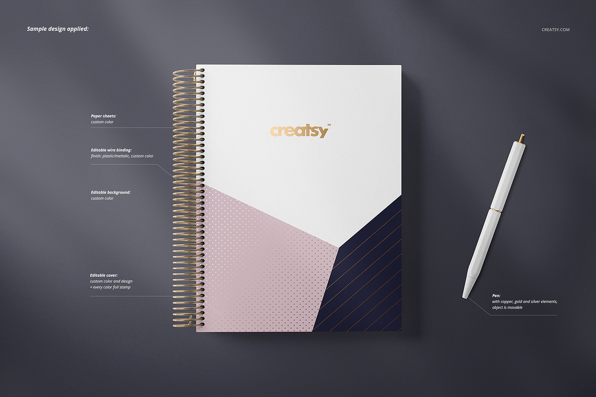 Coil Binding Planner Mockup Set, a Stationery Template by creatsy5 (Photo 3 of 13)