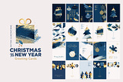 Set of Christmas and New Year Cards, a Seasonal Illustration by PureSolution (Thumbnail 1 of 5)