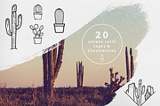 Unique Cacti Logos & Illustrations, a Branding & Logo Template by Salty Sweet Creative (Thumbnail 1 of 5)