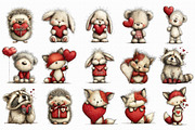 Cute Valentine Forest Animals Clipar, an Illustration by Libby Wishes (Thumbnail 2 of 7)