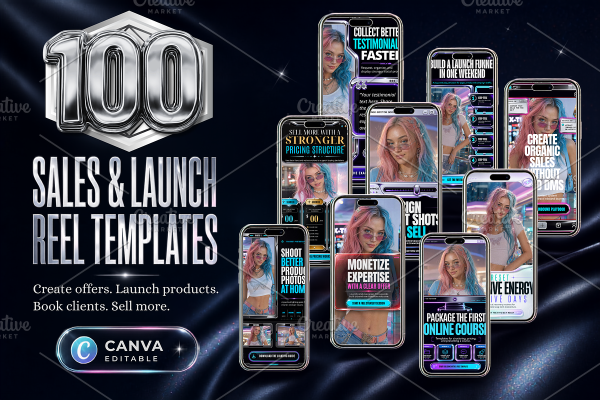Y2K Canva Instagram Reel Templates, a Social Media Template by RefinedFantasyStudio (Photo 3 of 3)