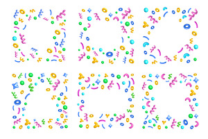 Party frames with 3D confetti, an Object Illustration by winwin.art