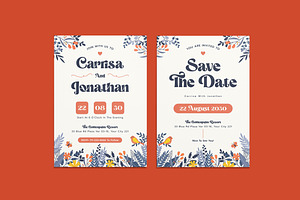 Orangero Floral Wedding Invitation, an Invitation Template by iDoodle Studio