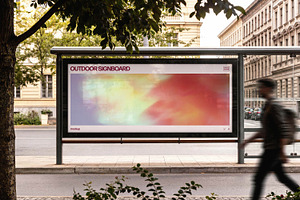 Horizontal Bus Stop Signboard Mockup, an Advertising Mockup by Design Squad