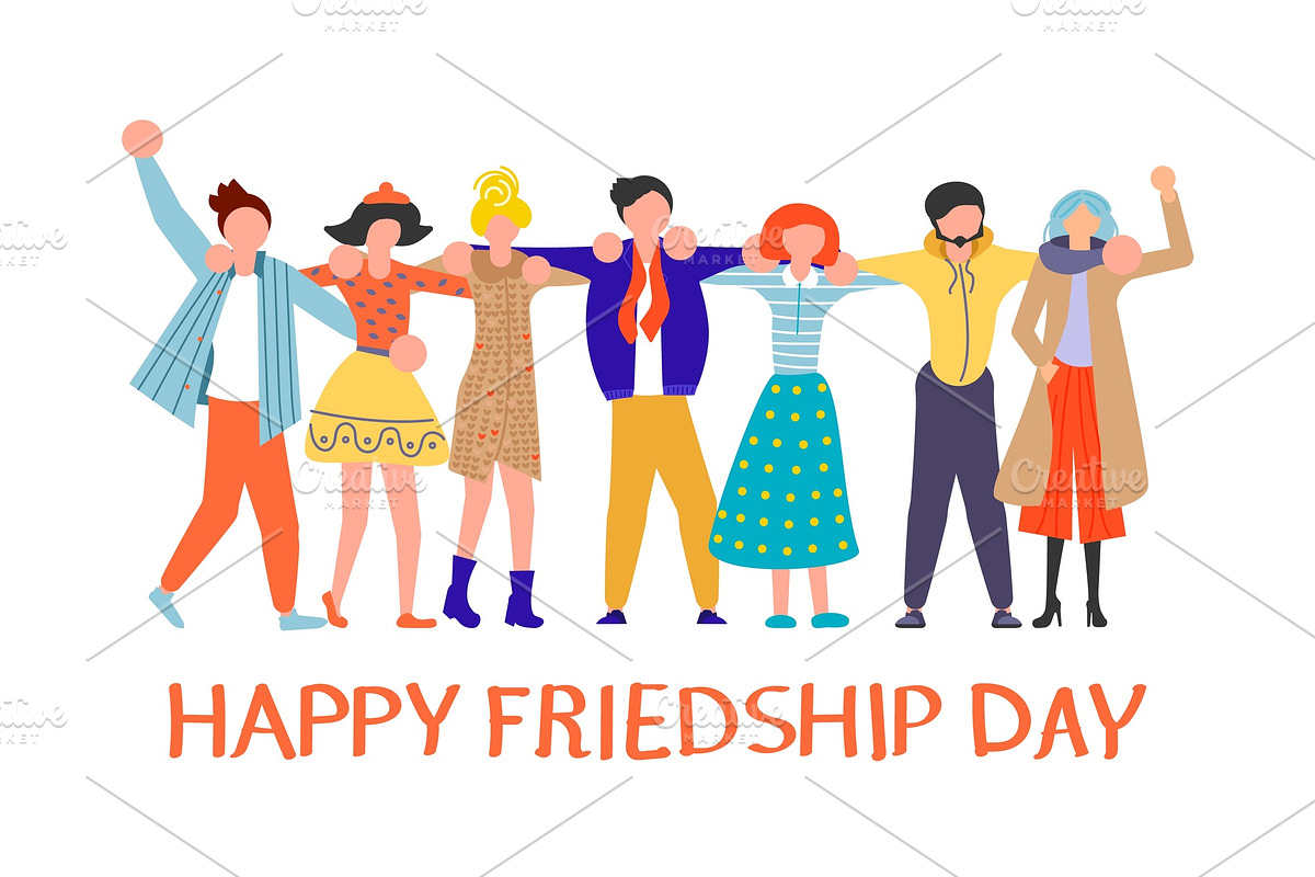 Happy friends group of people, a Person Illustration by Lucky Shop