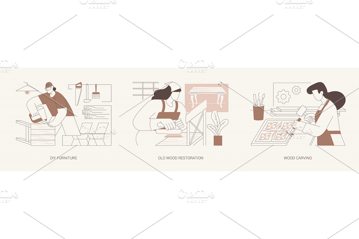 Woodwork hobby isolated cartoon, a Person Illustration by Visual Generation