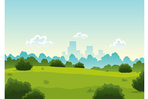 Picnic city park, green garden with, an Illustration by the8monkey