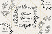 Set of floral frames & wreaths, an Illustration by Anatartan Design (Thumbnail 1 of 10)