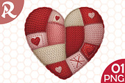 Faux Yarn Valentine Patchwork Heart, an Illustration by RobertsArt (Thumbnail 1 of 4)