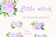Little witch - Halloween clipart, a Decorative Illustration by heyiamalice (Thumbnail 2 of 13)