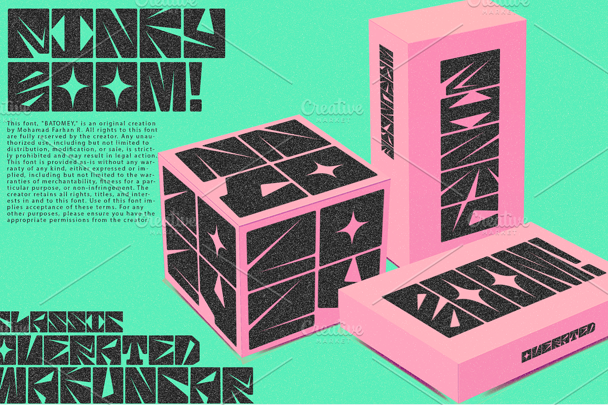 Batomey - Retro Display, a Symbol Font by Mofr 24 (Photo 6 of 9)