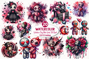 Valentine's Day Gothic Voodoo Doll, an Illustration by SinaCreation