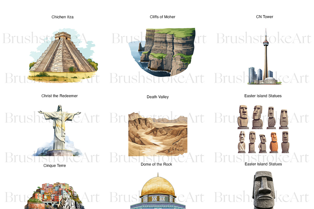 Landmarks Clipart, Pyramids, Travel, an Illustration by BrushstrokeArtGB (Photo 2 of 9)