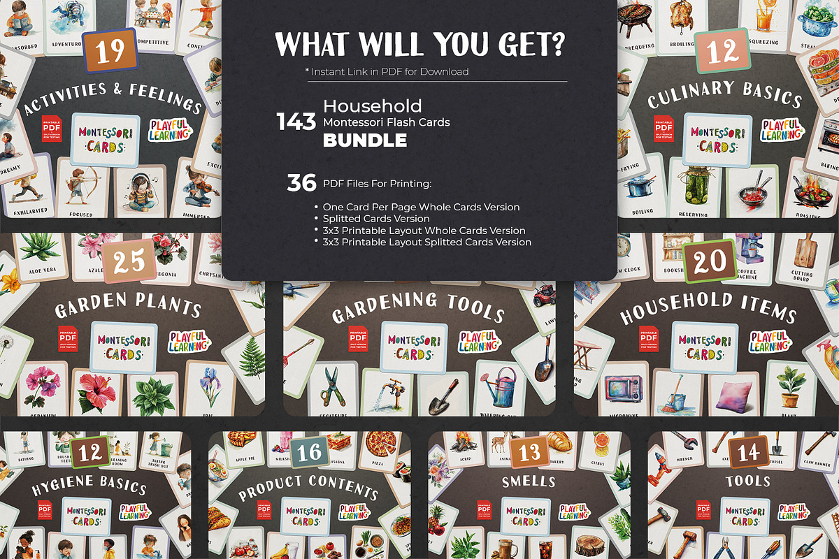 Household Montessori Cards Bundle, an Education Illustration by Pix Cafe (Photo 2 of 12)