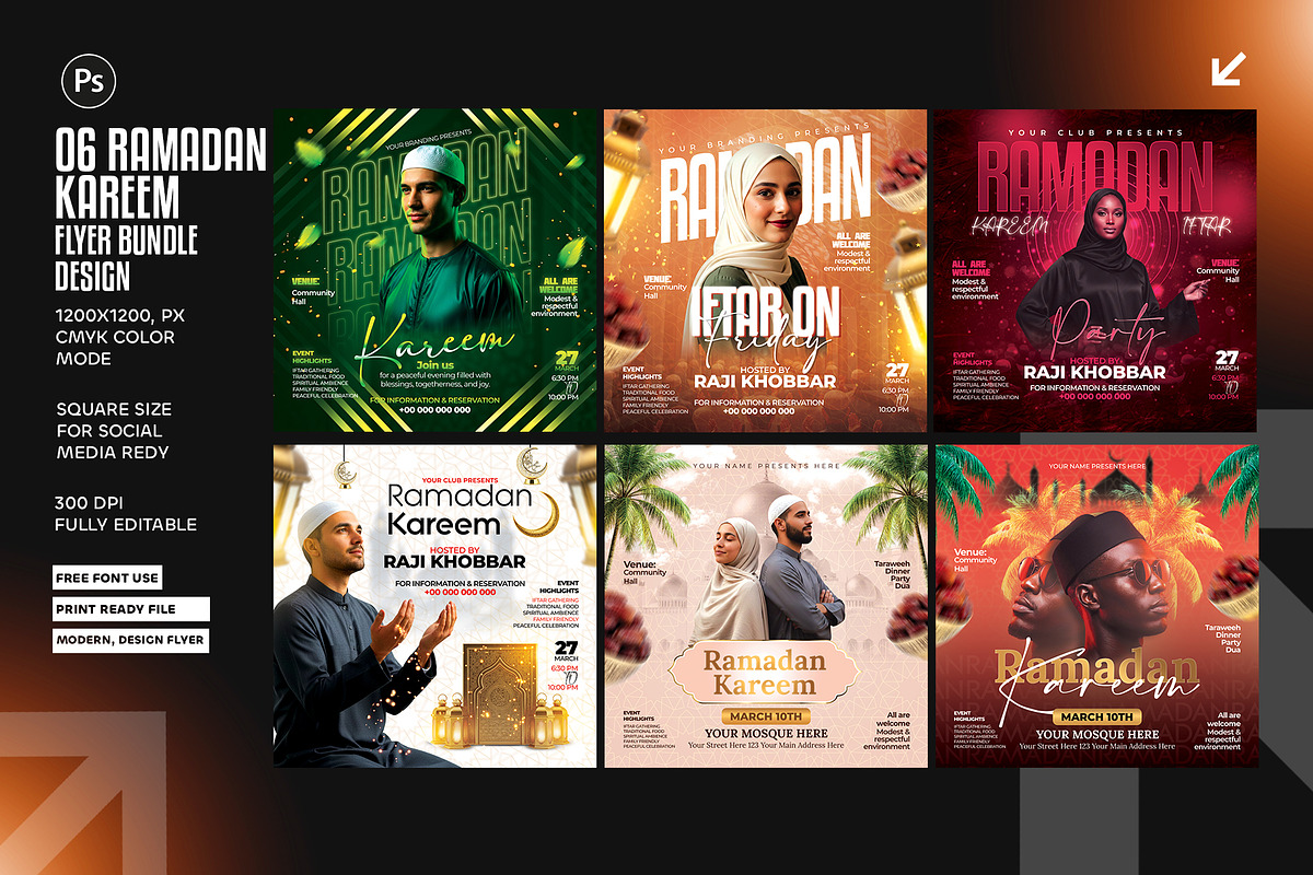 06 Ramadan Kareem Party Flyer Bundle, a Flyer Template by Shajib Shikder (Photo 1 of 7)