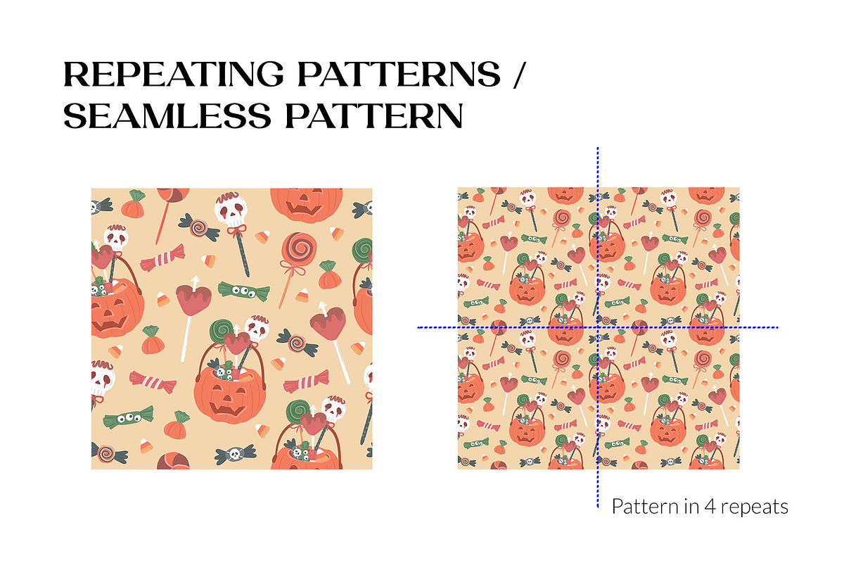Cute Halloween Sweets Pattern, a Pattern Graphic by CreativeChristiana (Photo 4 of 9)