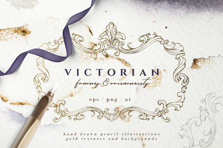Victorian Frames & Ornaments, an Illustration by Aquarellina