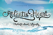 Atlantis Heart, a Script Font by FHFont (Thumbnail 1 of 9)