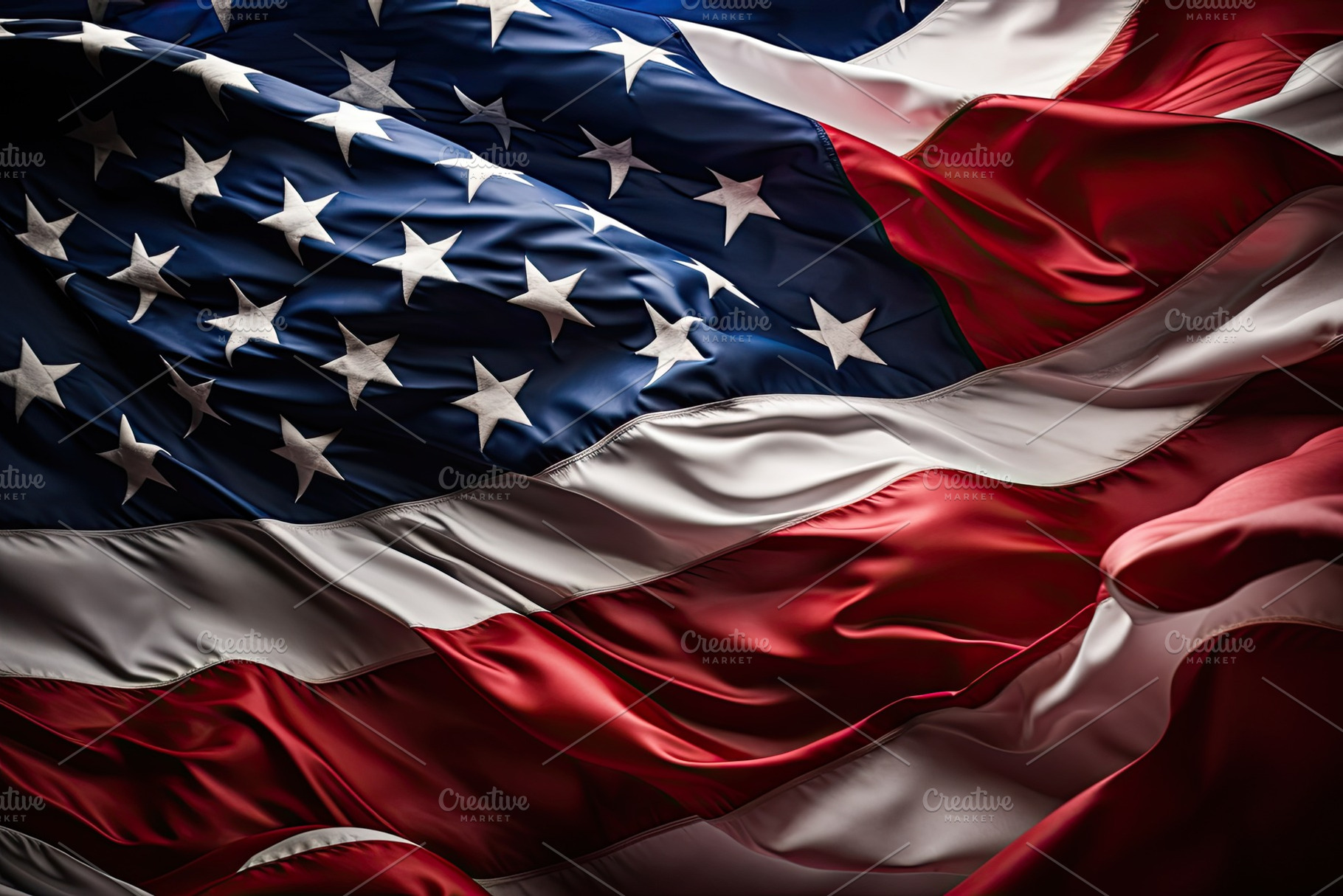Closeup of American Flag Waving in t, a Photo by Iftikhar Alam