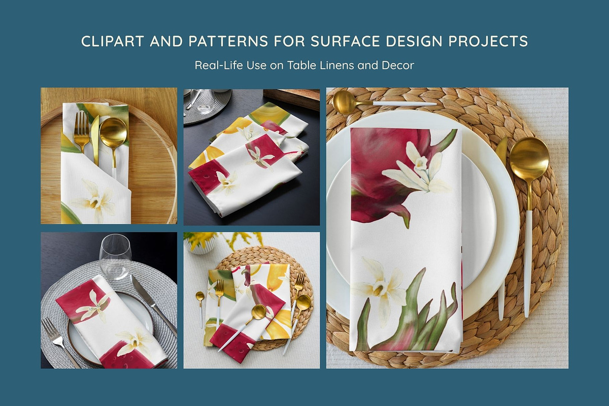 Tropical Fruit Clipart & Patterns, a Decorative Illustration by StudioLapis (Photo 5 of 6)