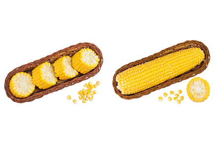 ear of corn in a wicker basket, a Food & Drink Photo by NataPhoto